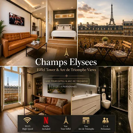 Iii Champs Elysees - Eiffel Tower&arc De Triomphe Apartment Paris